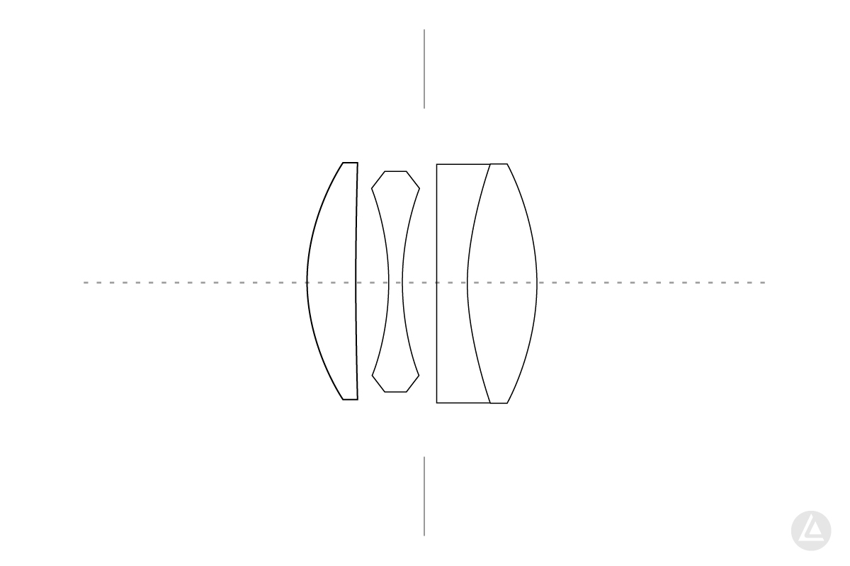 Elmar 3.5cm (35mm) f3.5のレンズ構成図
